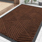 Smiry Front Door Mat Outside Entrance, Heavy Duty Sturdy Natural Rubber Doormat, Trap Dirt and Moisture, Easy Clean Low Profile Welcome Floor Mats for Indoor Outdoor Entry, 35X23 Inch, Deep Coffee
