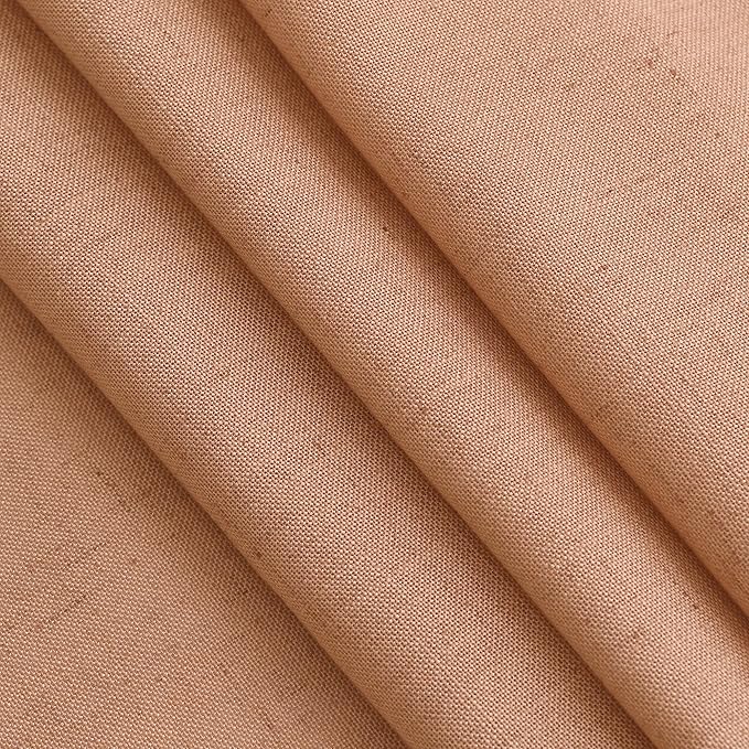 Nanspring Peach Quartz Curtains 84 Inch Long 2 Panels Set Back Tab Rod Pocket Linen Blend Light Filtering Semi Sheer Boho Style Curtain Textured Curtain for Cozy Bedroom and Living Room Decor 52x84
