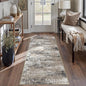 2x6 Abstract Runner Rug Brown Washable Modern Hallway Carpet Non Slip Ultra Soft Neutral Low Pile Contemporary Long Rug for Bathroom Laundry Kitchen Bedroom