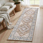 Lofus 2x6 Runner Rug for Hallways, Washable Kitchen Rugs, Non-Slip Rugs for Entryway and Bedroom, Vintage Boho Carpet, Soft Low Pile Long Runner Area Rug, Floral Brown