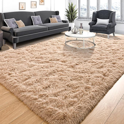 Tepook Area Rugs 10x14 for Living Room, Super Soft Fluffy Rugs for Bedroom, Modern Shaggy Rug Fuzzy Carpets for Kids, Plush Indoor Nursery Home Decor Rug with Non-Slip Bottom, Beige