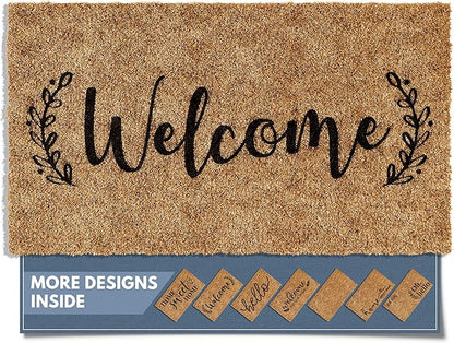 Barnyard Designs Doormat Welcome Mat for Outdoors, Large Front Door Entrance Mat, Brown (Welcome, 30x17)