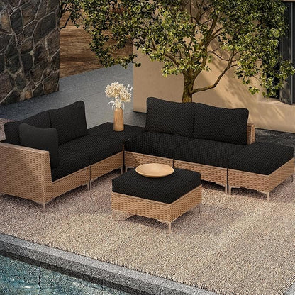 Outdoor Cushion Covers Set,14PCS Patio Furniture Couch Seat Slipcovers, Replacement for Sofa Sectional Chair(Cover，Only)
