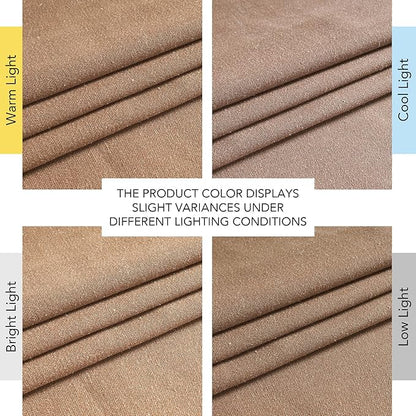 NICETOWN Linen Gold Brown Curtains for Living Room, Rustic Grommet Semi Sheer Linen Blend Privacy Assured with Light Filtering for Living Room/Bedroom, W55 x L96, 2 Panels