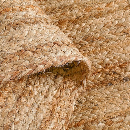 Hausattire Hand Woven Jute Braided Rug, 2'x3' – Natural, Reversible Boho Entry Area Rugs for Kitchen, Living Room I Farmhouse Indoor Outdoor Decorative Floor Rug, 24x36 Inches