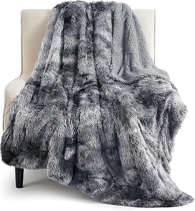 Bedsure GentleSoft Fluffy Fuzzy Faux Fur Throw Blanket for Couch, Soft Sherpa Fleece Cozy Gifts for Women, Plush Bed Blanket Room Decor for Men, Thick Warm Minky Teen Gifts Winter Bedding