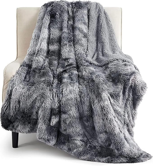 Bedsure GentleSoft Fluffy Fuzzy Faux Fur Throw Blanket for Couch, Soft Sherpa Fleece Cozy Gifts for Women, Plush Bed Blanket Room Decor for Men, Thick Warm Minky Teen Gifts Winter Bedding