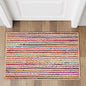 Hausattire Bohemian Braided Rug 2'x3' - Multi Color, Small Farmhouse Jute Cotton Area Rag Rugs for Entryway, Kids Playroom, Front Door | Colorful Hand Woven Reversible Accent Mat - 24x36 Inch