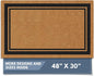 Barnyard Designs Natural Coco Coir Heavy Duty Backing Doormat - Large Cute Non-Slip Front Door Welcome Mat for Outside Entrance or Porch Entry, Brown (30x48, Border)