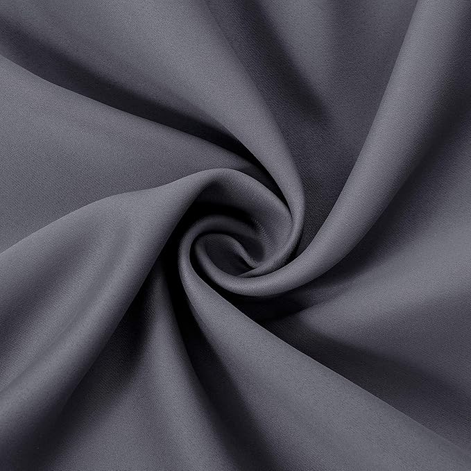 LEMOMO Grey Blackout Curtains for Bedroom Room Darkening Curtains/38 x 54 Inch Long Set of 2 Panels Draperies Thermal Insulated Living Room Curtains