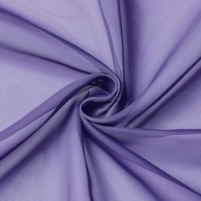 Chyhomenyc Purple Sheer Curtains 78 Inches Long 2 Panels Set for Living Room, Light Filtering Voile Lightweight Bedroom Curtains, Rod Pocket Solid Window Treatment Drapes, Each 42W x 78L