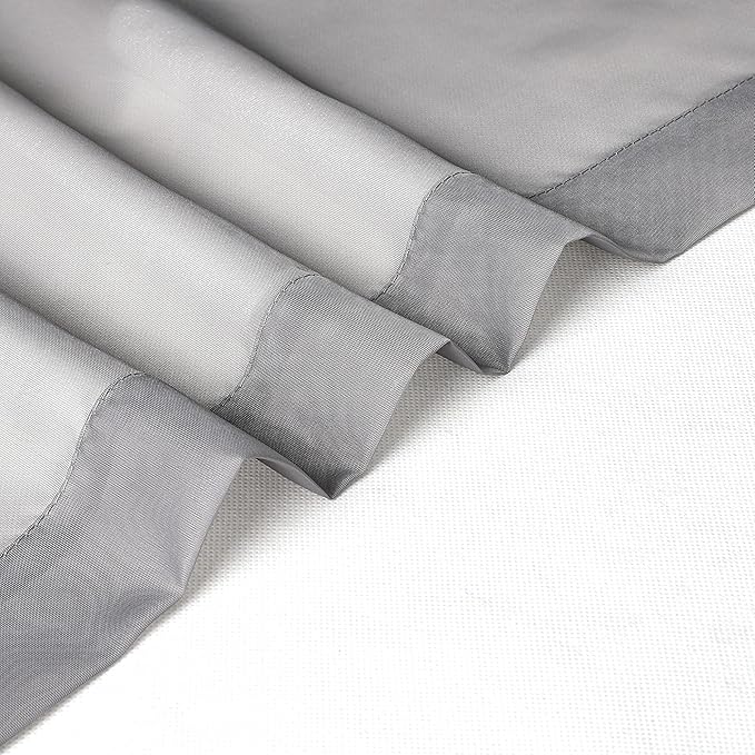 Chyhomenyc Charcoal Grey Sheer Scarf Valances for Windows 216 Inch Extra Long, Window Scarf Drapes Rod Pocket Backdrop for Wedding Arch Draping/Party/Canopy Bed/Living Room, 2PC, 18 Feet Length