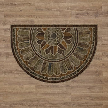 Mohawk Home Entryway Door Mat 2' x 3' All Weather Doormat Outdoor Non Slip Recycled Rubber, Boardwalk Path Chestnut