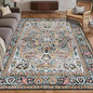 Washable Area Rug 4' x 6' Vintage Traditional Persian Mat - Foldable Distressed Non-Slip Machine Washable Carpet for Living Room Bedroom Kitchen Home Decor - Slate and Multicolor