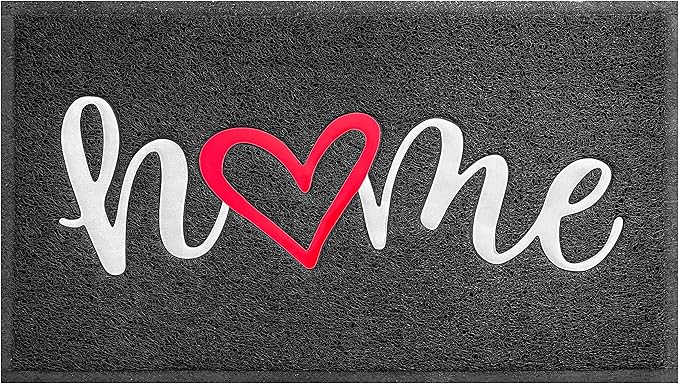 EARTHALL Door Mat Outside Inside Home Doormat, 30"x17.5", Durable Floor Mat Non Slip Mat Ultra Absorb Mud Easy Clean Front Doormat for Garage, Entryway, Patio, High Traffic Areas, Black