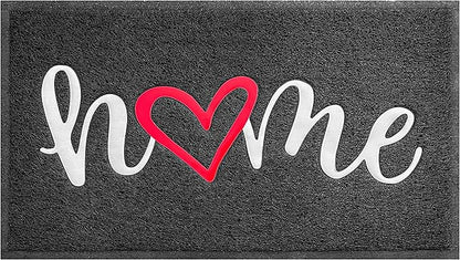 EARTHALL Door Mat Outside Inside Home Doormat, 30"x17.5", Durable Floor Mat Non Slip Mat Ultra Absorb Mud Easy Clean Front Doormat for Garage, Entryway, Patio, High Traffic Areas, Black