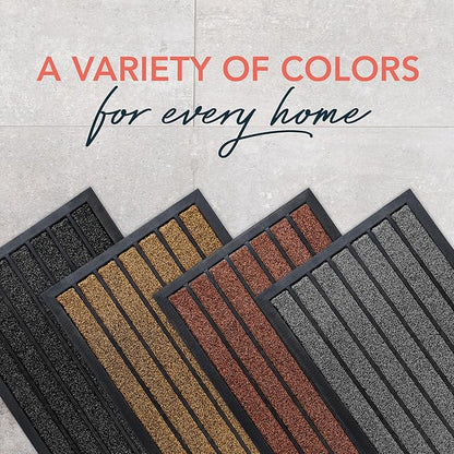 ubdyo Extra Durable Door Mat - Dirt Trapping Outdoor Welcome Mats - Non-Slip Outdoor Indoor Entrance - Low Profile Front Doormat (32" x 20", Bright Brown)