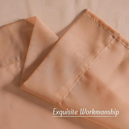 NICETOWN Terracotta Sheer Curtains, Grommet Voile Sheer Window Treatments Airy & Elegant with Light Filtering for Kids Room/Living Room, Set of 2, W54 x L84