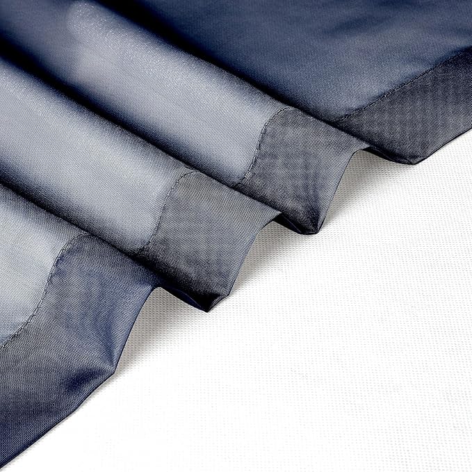 Chyhomenyc Voile Sheer Curtain Panels 54in Long 2 Pack, Short Bathroom Window Curtains for Small Window/Living Room/Guest Room/Basement, Airy Light Filtering Drapes, 42W x 54L inch, Navy Blue