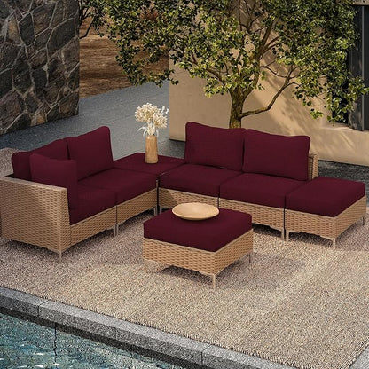 Outdoor Cushion Covers Set,14PCS Patio Furniture Couch Seat Slipcovers, Replacement for Sofa Sectional Chair(Cover，Only)