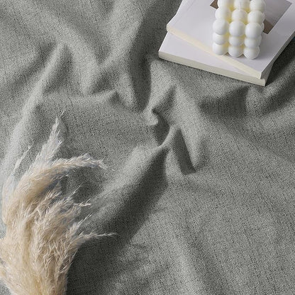 RYB HOME 100% Blackout Linen Textured Curtains 90 inches Long, Thermal Insulating Privacy Energy Saving for Bedroom Living Room Window Office Theater Baby Nursery, W 52 x L 90 in, Grey, 2 Panels