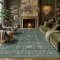 8x10 Washable Area Rug for Living Room Bedroom Vintage Green Non Slip Carpet Traditional Retro Soft Low Pile Large Throw Rug for Dining Room Kitchen Office Indoor