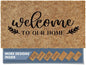 Barnyard Designs Doormat Welcome Mat for Outdoors, Large Front Door Entrance Mat, Brown (Welcome to Our Home, 30x17)