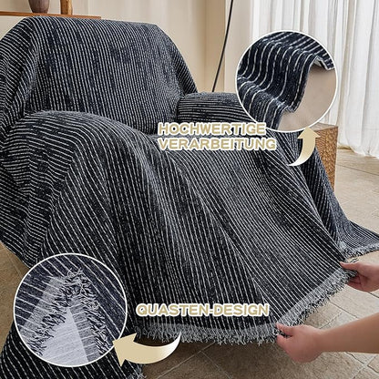 MYSKY HOME Oversized Armchair Couch Cover for 1 Cushion Couch, Washable Sofa Protector, Chair Couch Covers Sofa Covers Sofa Throws Sofa Slipcovers Futon Cover for Pet, Kid, 71"X91", Navy