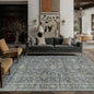 5x7 Washable Area Rug for Living Room Bedroom Vintage Black Grey Soft Low Pile Carpet Traditional Retro Non Slip Throw Rug for Dining Room Entryway Indoor Dorm Kitchen
