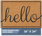 Barnyard Designs Natural Coco Coir Heavy Duty Backing Doormat - Large Cute Non-Slip Front Door Welcome Mat for Outside Entrance or Porch Entry, Brown (24x36, Hello)