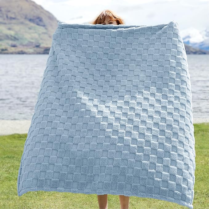 Bedsure GentleSoft Twin Blanket for Bed Light Blue - Super Soft Cozy Blankets for Kids Girls, Cute Fuzzy Fleece Throws for Bedroom Couch, 60x80 Inches