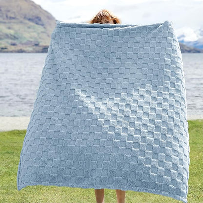Bedsure GentleSoft Light Blue Throw Blanket for Couch - Super Soft Cozy Blankets Gifts for Kids Girls, Cute Small Fleece Throws for Bedroom Home Decor, 50x70 Inches