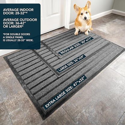 ubdyo Extra Durable Door Mat - Dirt Trapping Outdoor Welcome Mats - Non-Slip Outdoor Indoor Entrance - Low Profile Front Doormat(47" x 32", Bright Grey)