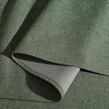 RYB HOME Olive Green 100% Blackout Linen Curtains 102 inches Long, Luxury Thermal Insulated Room Darkening Drapes for Living Room/Bedroom/Sliding Doors, Back Tab&Rod Pocket, W52xL102, 2 Panels