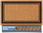 Barnyard Designs Natural Coco Coir Heavy Duty Backing Doormat - Large Cute Non-Slip Front Door Welcome Mat for Outside Entrance or Porch Entry, Brown (17x30, Border)