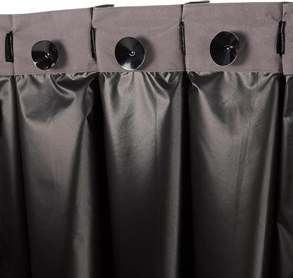 Amazon Basics Portable Energy Saving Noise Reducing Blackout Curtain Shade with Suction Cup Mounts, 50"W x 78"L, Dark Grey, 2-Pack