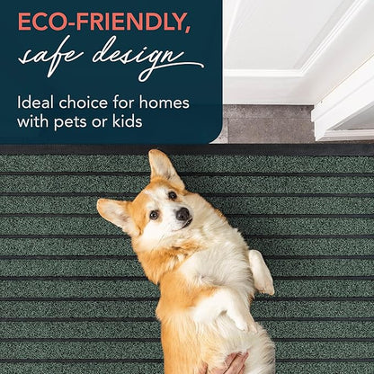ubdyo Extra Durable Door Mat - Dirt Trapping Outdoor Welcome Mats - Non-Slip Outdoor Indoor Entrance - Low Profile Front Doormat (47" x 32", Bright Green)