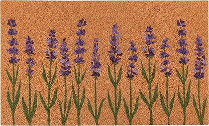 Now Designs Lavender Doormat, W18 x L30in, Durable Outdoor Welcome Mat