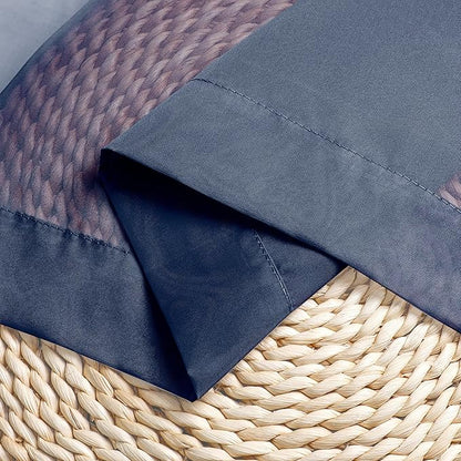 Chyhomenyc Navy Blue Sheer Scarf Valances for Windows 216 Inch Extra Long, Window Scarf Drapes Rod Pocket Backdrop for Wedding Arch Draping/Party/Canopy Bed/Living Room, 2PC, 18 Feet Length