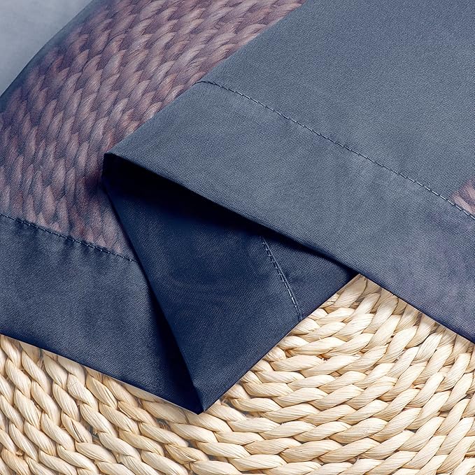 Chyhomenyc Voile Sheer Curtain Panels 54in Long 2 Pack, Short Bathroom Window Curtains for Small Window/Living Room/Guest Room/Basement, Airy Light Filtering Drapes, 42W x 54L inch, Navy Blue