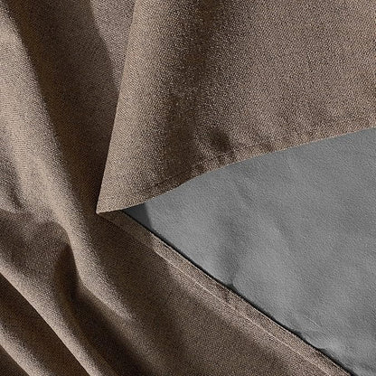 RYB HOME 100% Blackout Linen Textured Curtains 84 inches Long, Thermal Insulating Privacy Energy Saving for Bedroom Living Room Window Office Theater Dining Nursery, W 52 x L 84 in, Coffee, 2 Panels