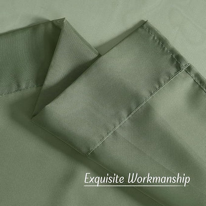 NICETOWN Forest Green Sheer Curtains 96inches Long for Living Room, Grommet Voile Sheer Light Filtering Window Treatments for Bedroom, Sage Green, W54 x L96, Set of 2
