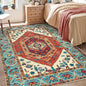 SERISSA 4x6 Boho Bedroom Rug, Washable Non Slip Vintage Orange Area Rugs, Ultra Soft Print Distressed Tribal Entry Rug Low-Pile Throw Carpet for Nursery Dorm Kitchen Living Room Decor