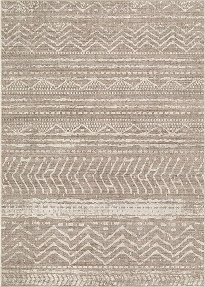 Nakagishi 9x13 Area Rugs Living Room: Washable Boho Large Neutral Soft Farmhouse Area Rugs Stain Resistant Modern Non-Slip Indoor Floor Carpet for Bedroom Nursery Kids Playroom Office-Dark Brown
